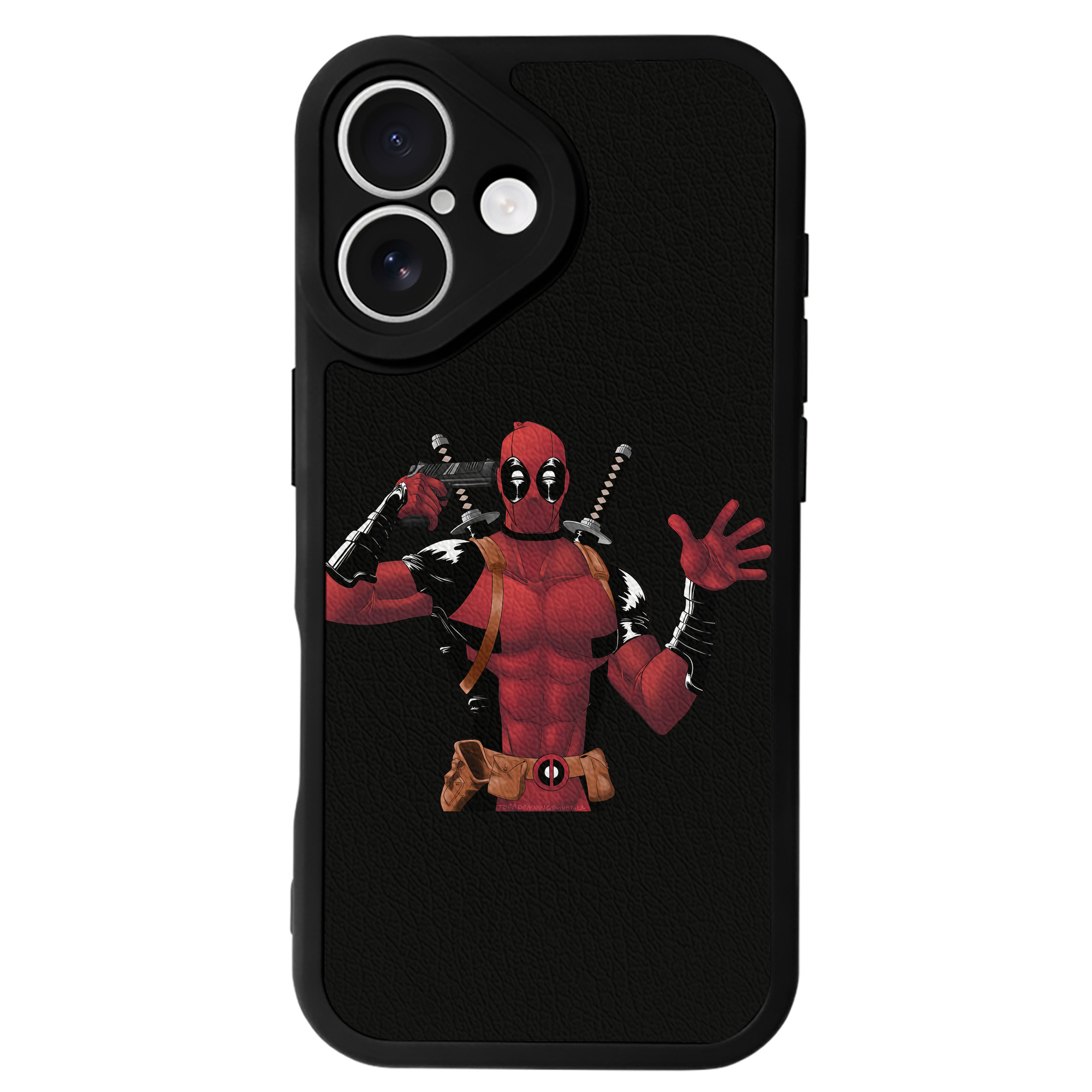 （画像用） Deadpool デッドプール 【iPhone 16シリーズ対応】シリコンスマホケース（レザー調） 材質：シリコン